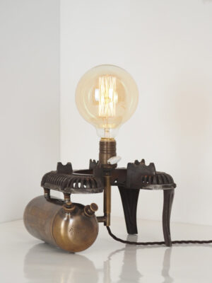 Brass & Cast Iron Table Lamp #4282
