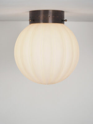 Brass & Opaline Ceiling Lamp #4323