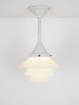 Lampada a Sospensione in Ceramica e Vetro Bianco #4412