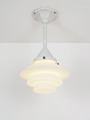 Lampada a Sospensione in Ceramica e Vetro Bianco #4412