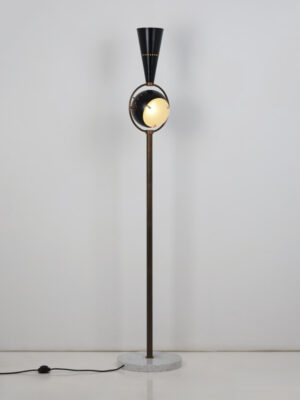 Brass & Metal Black Floor Lamp #4575