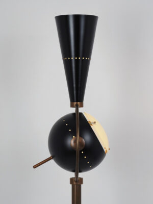 Brass & Metal Black Floor Lamp #4575