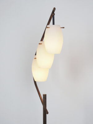 Brass & Opaline Floor Lamp #4577
