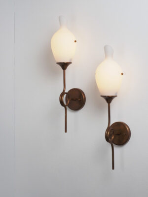 Brass & Opaline Sconce #4581