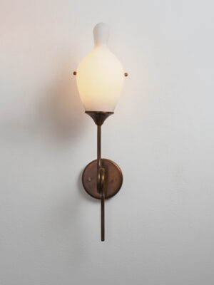 Brass & Opaline Sconce #4581