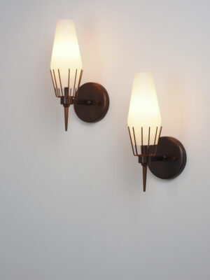 Brass & Opaline Sconce #4587