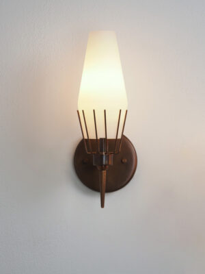 Brass & Opaline Sconce #4587