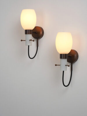 Brass & Opaline Sconce #4589