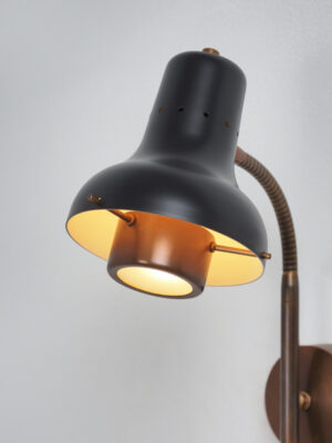 Adjustable Brass & Metal Black Sconce #4595