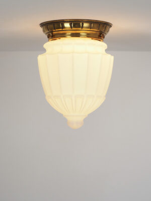 Brass & Opaline Flush Mount #4612