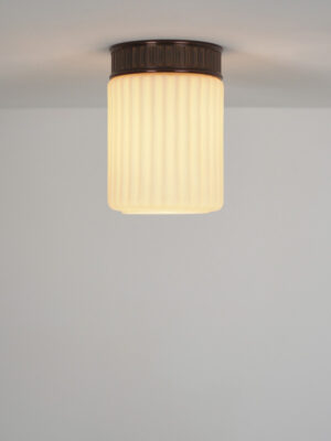 Brass & Fluted Opaline Flush Mount #4613