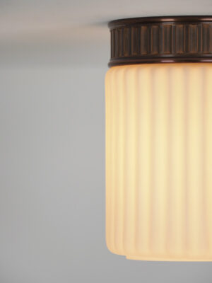 Brass & Fluted Opaline Flush Mount #4613