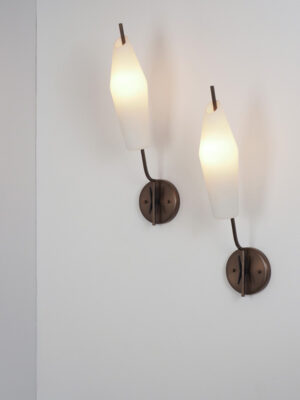 Brass & Opaline Sconce #4618