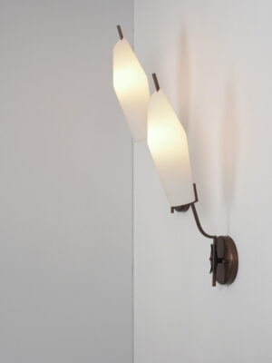 Brass & Opaline Sconce #4618