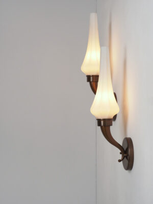 Brass & Opaline Sconce #4619