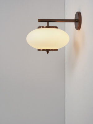 Elegant Brass & Opaline Sconce #4622