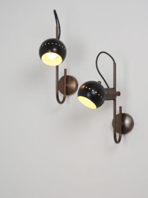 Adjustable Brass & Metal Black Sconce #4624
