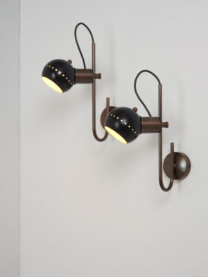 Adjustable Brass & Metal Black Sconce #4624